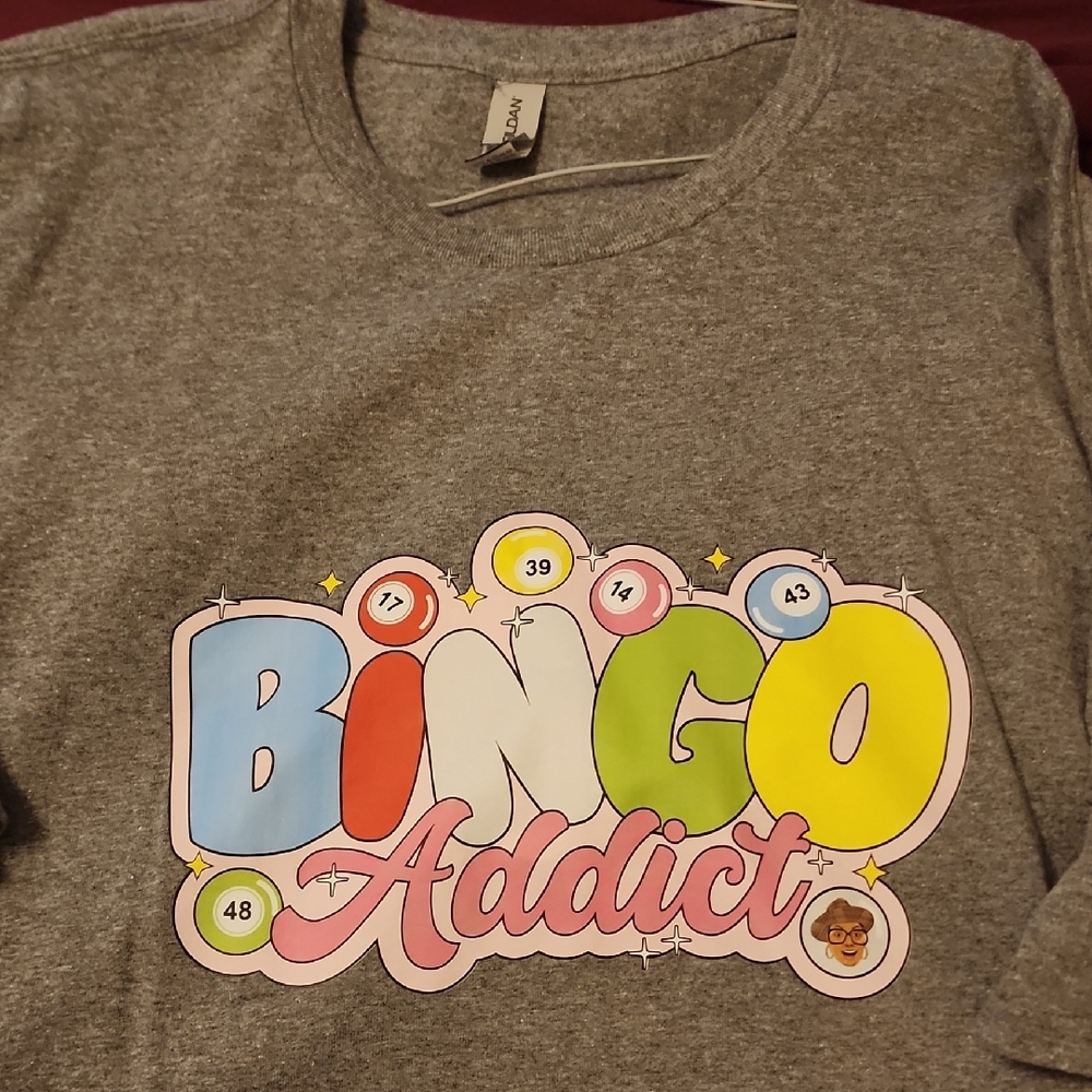 Gray Bingo Addict Adult T *BINGO*😀